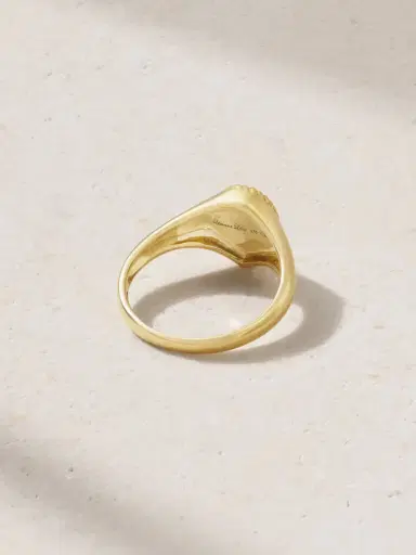 Yvonne Léon 9-karat Gold, Turquoise And Diamond Signet Ring | Thumbnail 3 Yvonne Léon 9-karat Gold, Turquoise And Diamond Signet Ring | Thumbnail 3