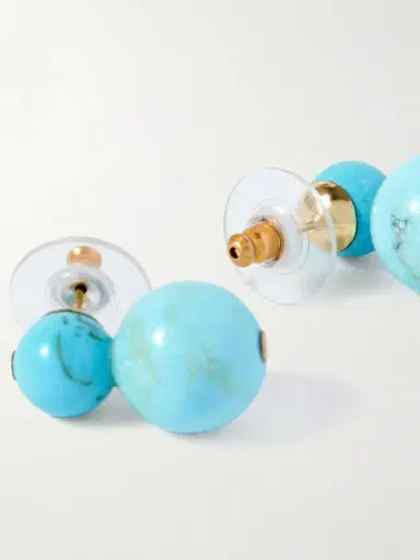 Jennifer Behr Cara Gold-tone Turquoise Earrings | Thumbnail 3 Jennifer Behr Cara Gold-tone Turquoise Earrings | Thumbnail 3