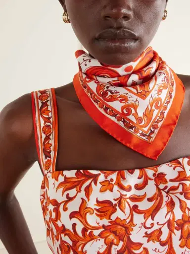 Dolce & Gabbana Printed Silk-twill Foulard | Thumbnail 3 Dolce & Gabbana Printed Silk-twill Foulard | Thumbnail 3