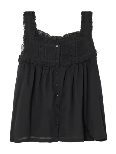 DÔEN Fidella Cropped Lace-trimmed Organic Cotton-voile Top | Thumbnail 1 DÔEN Fidella Cropped Lace-trimmed Organic Cotton-voile Top | Thumbnail 1