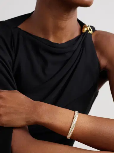 David Yurman Sculpted Cable 18-karat Gold Diamond Bracelet | Thumbnail 2 David Yurman Sculpted Cable 18-karat Gold Diamond Bracelet | Thumbnail 2