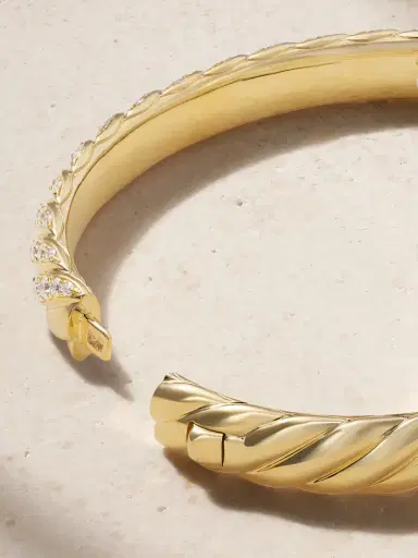 David Yurman Sculpted Cable 18-karat Gold Diamond Bracelet | Thumbnail 3 David Yurman Sculpted Cable 18-karat Gold Diamond Bracelet | Thumbnail 3