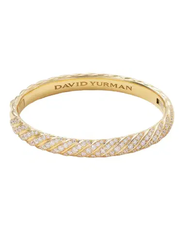 David Yurman Sculpted Cable 18-karat Gold Diamond Bracelet | Thumbnail 1 David Yurman Sculpted Cable 18-karat Gold Diamond Bracelet | Thumbnail 1