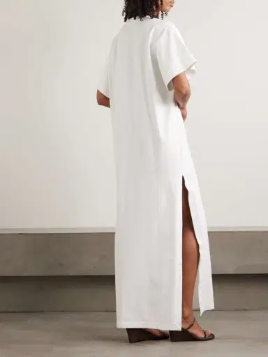RÙADH Braun Embroidered Organic Cotton-jersey Maxi Dress | Thumbnail 3 RÙADH Braun Embroidered Organic Cotton-jersey Maxi Dress | Thumbnail 3