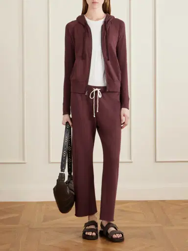James Perse Cropped Cotton-terry Wide-leg Track Pants | Thumbnail 2 James Perse Cropped Cotton-terry Wide-leg Track Pants | Thumbnail 2