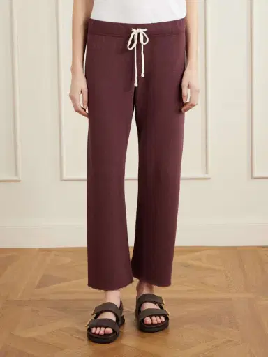 James Perse Cropped Cotton-terry Wide-leg Track Pants | Thumbnail 3 James Perse Cropped Cotton-terry Wide-leg Track Pants | Thumbnail 3