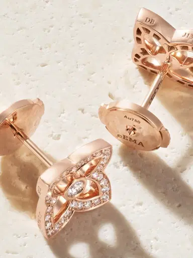 De Beers London Lotus By De Beers 18-karat Rose Gold Diamond Earrings | Thumbnail 3 De Beers London Lotus By De Beers 18-karat Rose Gold Diamond Earrings | Thumbnail 3