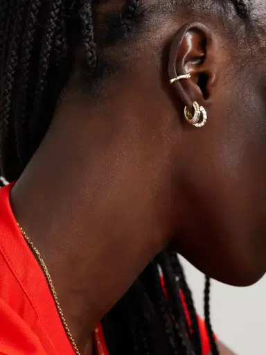Yvonne Léon 9-karat Gold, Enamel And Diamond Hoop Earrings | Thumbnail 4 Yvonne Léon 9-karat Gold, Enamel And Diamond Hoop Earrings | Thumbnail 4