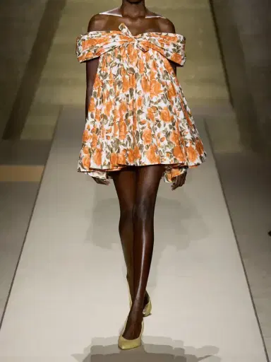 Chloé Off-the-shoulder Gathered Floral-print Cotton-poplin Mini Dress | Thumbnail 6 Chloé Off-the-shoulder Gathered Floral-print Cotton-poplin Mini Dress | Thumbnail 6
