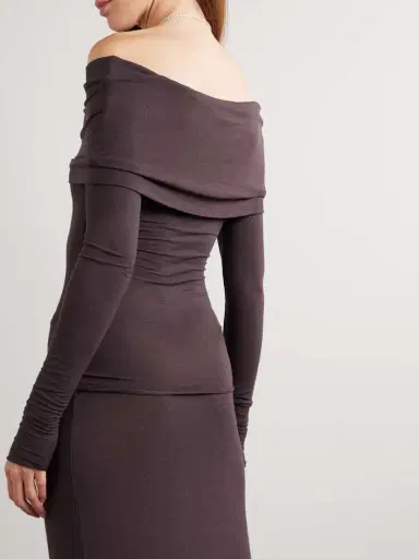 Skims heer Modal-blend Off-the-shoulder Long-sleeve Top - Phoenix | Thumbnail 3 Skims heer Modal-blend Off-the-shoulder Long-sleeve Top - Phoenix | Thumbnail 3