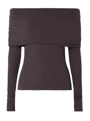Skims heer Modal-blend Off-the-shoulder Long-sleeve Top - Phoenix | Thumbnail 1 Skims heer Modal-blend Off-the-shoulder Long-sleeve Top - Phoenix | Thumbnail 1