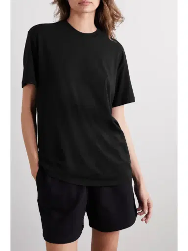 Skims Boyfriend Stretch-modal And Cotton-blend Jersey T-shirt - Onyx | Thumbnail 2 Skims Boyfriend Stretch-modal And Cotton-blend Jersey T-shirt - Onyx | Thumbnail 2