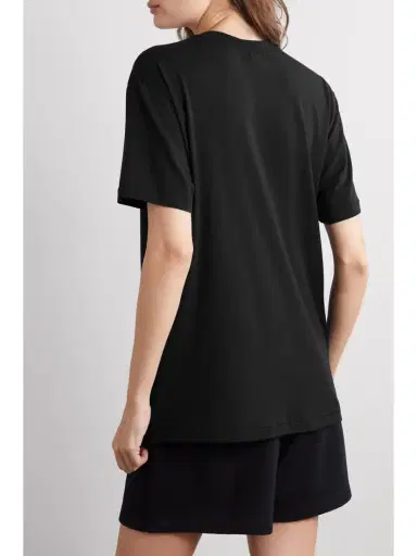 Skims Boyfriend Stretch-modal And Cotton-blend Jersey T-shirt - Onyx | Thumbnail 3 Skims Boyfriend Stretch-modal And Cotton-blend Jersey T-shirt - Onyx | Thumbnail 3