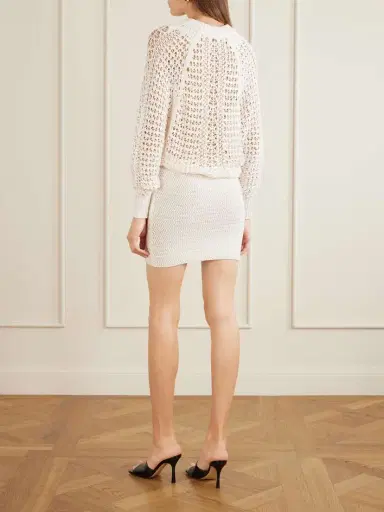 Balmain Crocheted Mini Dress | Thumbnail 3 Balmain Crocheted Mini Dress | Thumbnail 3