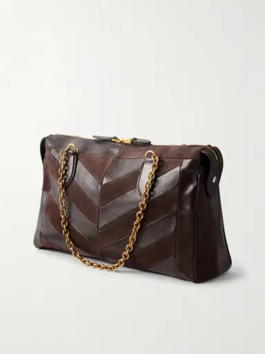 Valentino Garavani Panthea Medium Embellished Patchwork Leather And Suede Shoulder Bag | Thumbnail 4 Valentino Garavani Panthea Medium Embellished Patchwork Leather And Suede Shoulder Bag | Thumbnail 4