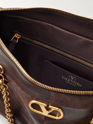 Valentino Garavani Panthea Medium Embellished Patchwork Leather And Suede Shoulder Bag | Thumbnail 6 Valentino Garavani Panthea Medium Embellished Patchwork Leather And Suede Shoulder Bag | Thumbnail 6