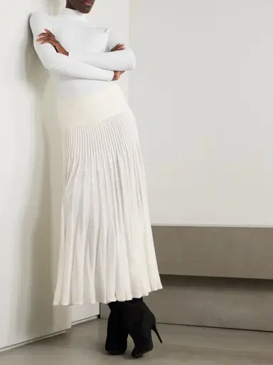 Alaïa Pleated Wool Midi Skirt | Thumbnail 2 Alaïa Pleated Wool Midi Skirt | Thumbnail 2