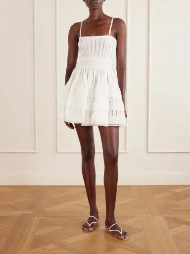 Alaïa Tiered Pointelle-knit Mini Dress | Thumbnail 2 Alaïa Tiered Pointelle-knit Mini Dress | Thumbnail 2