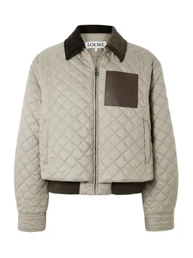 Loewe Corduroy- And Leather-trimmed Quilted Shell Jacket | Thumbnail 1 Loewe Corduroy- And Leather-trimmed Quilted Shell Jacket | Thumbnail 1