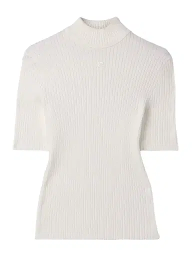 Courrèges Appliquéd Ribbed-knit Top | Thumbnail 1 Courrèges Appliquéd Ribbed-knit Top | Thumbnail 1