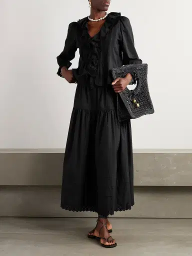 DÔEN Hardy Lace-trimmed Ruffled Pintucked Organic Cotton-voile Blouse | Thumbnail 2 DÔEN Hardy Lace-trimmed Ruffled Pintucked Organic Cotton-voile Blouse | Thumbnail 2
