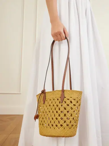Hunting Season Lattice Basket Leather-trimmed Raffia Tote | Thumbnail 2 Hunting Season Lattice Basket Leather-trimmed Raffia Tote | Thumbnail 2