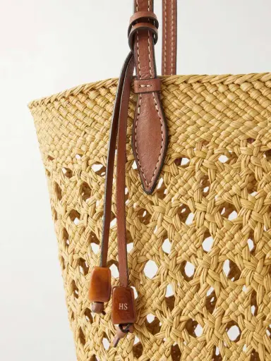 Hunting Season Lattice Basket Leather-trimmed Raffia Tote | Thumbnail 5 Hunting Season Lattice Basket Leather-trimmed Raffia Tote | Thumbnail 5