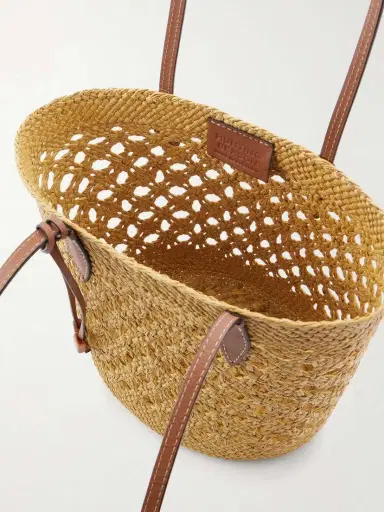 Hunting Season Lattice Basket Leather-trimmed Raffia Tote | Thumbnail 6 Hunting Season Lattice Basket Leather-trimmed Raffia Tote | Thumbnail 6