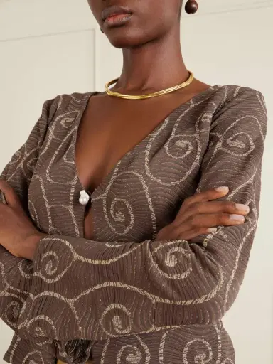 SARA CRISTINA Arerna Textured Metallic Knitted Cardigan | Thumbnail 4 SARA CRISTINA Arerna Textured Metallic Knitted Cardigan | Thumbnail 4
