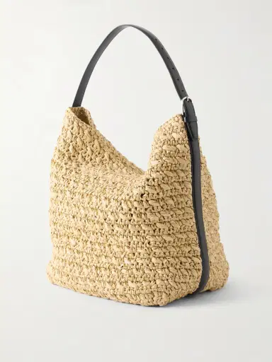 TOTEME Leather-trimmed Raffia Shoulder Bag | Thumbnail 4 TOTEME Leather-trimmed Raffia Shoulder Bag | Thumbnail 4