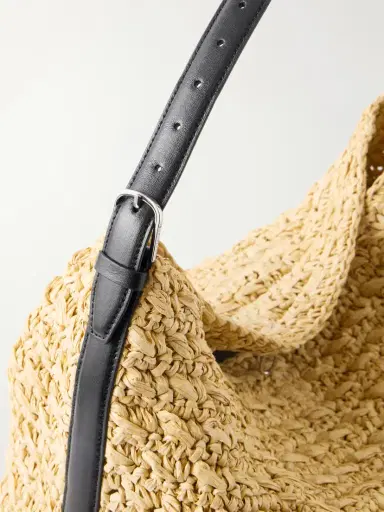 TOTEME Leather-trimmed Raffia Shoulder Bag | Thumbnail 5 TOTEME Leather-trimmed Raffia Shoulder Bag | Thumbnail 5