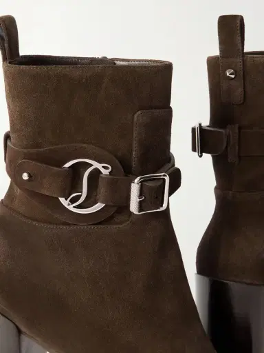 Christian Louboutin Dianouchette 100 Buckled Suede Ankle Boots | Thumbnail 5 Christian Louboutin Dianouchette 100 Buckled Suede Ankle Boots | Thumbnail 5