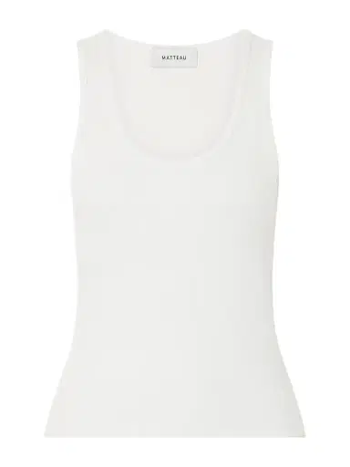 Matteau Ribbed Organic Cotton-blend Jersey Tank | Thumbnail 1 Matteau Ribbed Organic Cotton-blend Jersey Tank | Thumbnail 1