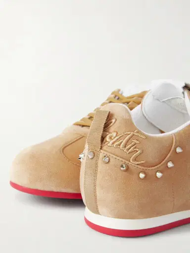 Christian Louboutin Eleonora Studded Leather-trimmed Suede Sneakers | Thumbnail 5 Christian Louboutin Eleonora Studded Leather-trimmed Suede Sneakers | Thumbnail 5