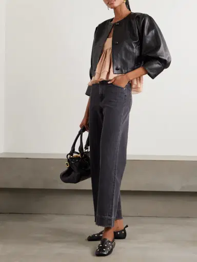 Chloé Cropped Leather Jacket | Thumbnail 2 Chloé Cropped Leather Jacket | Thumbnail 2