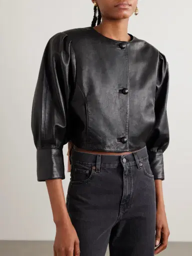 Chloé Cropped Leather Jacket | Thumbnail 3 Chloé Cropped Leather Jacket | Thumbnail 3