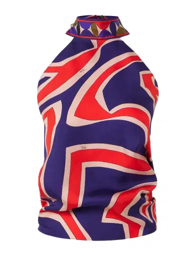 PUCCI Printed Silk-twill Halterneck Top | Thumbnail 1 PUCCI Printed Silk-twill Halterneck Top | Thumbnail 1