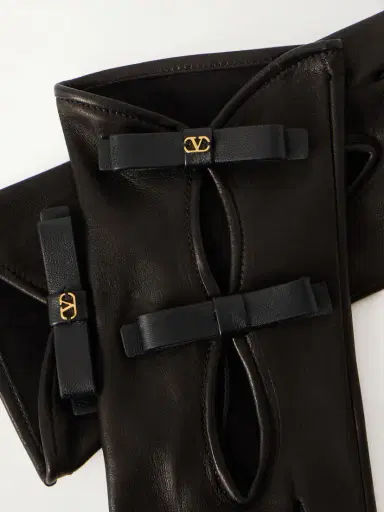 Valentino Garavani Vlogo Bow-embellished Leather Gloves | Thumbnail 2 Valentino Garavani Vlogo Bow-embellished Leather Gloves | Thumbnail 2