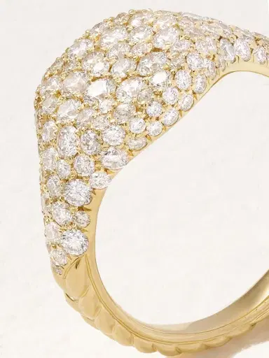 David Yurman Mini Chevron 18-karat Gold Diamond Pinky Ring | Thumbnail 4 David Yurman Mini Chevron 18-karat Gold Diamond Pinky Ring | Thumbnail 4