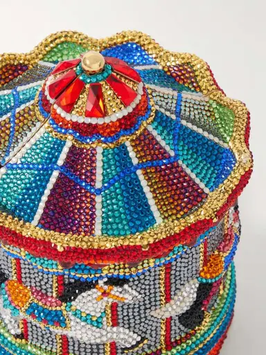 Judith Leiber Couture Jane's Carousel Crystal-embellished Gold-tone Clutch | Thumbnail 4 Judith Leiber Couture Jane's Carousel Crystal-embellished Gold-tone Clutch | Thumbnail 4