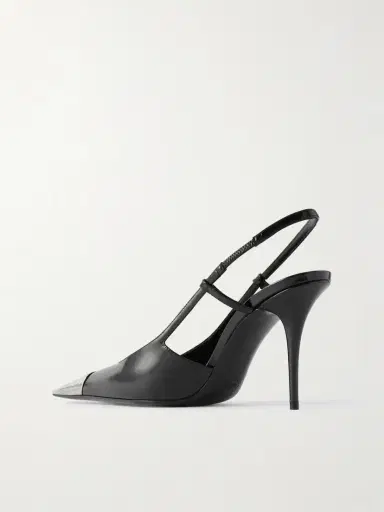 Saint Laurent Jeanne Embellished Glossed-leather Slingback Pumps | Thumbnail 3 Saint Laurent Jeanne Embellished Glossed-leather Slingback Pumps | Thumbnail 3
