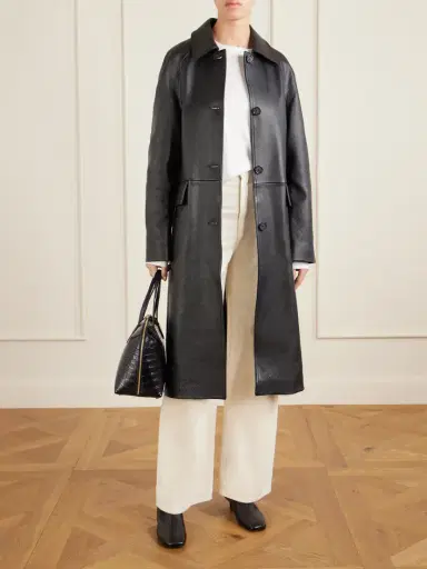 TOTEME Paneled Textured-leather Coat | Thumbnail 2 TOTEME Paneled Textured-leather Coat | Thumbnail 2