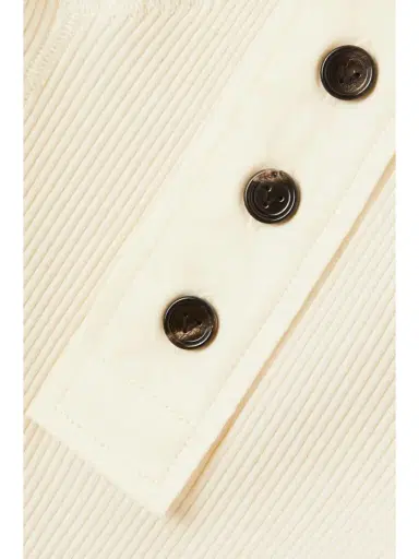 Bottega Veneta Ribbed Stretch-cotton Henley Top | Thumbnail 4 Bottega Veneta Ribbed Stretch-cotton Henley Top | Thumbnail 4