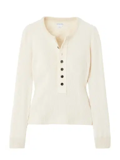 Bottega Veneta Ribbed Stretch-cotton Henley Top | Thumbnail 1 Bottega Veneta Ribbed Stretch-cotton Henley Top | Thumbnail 1