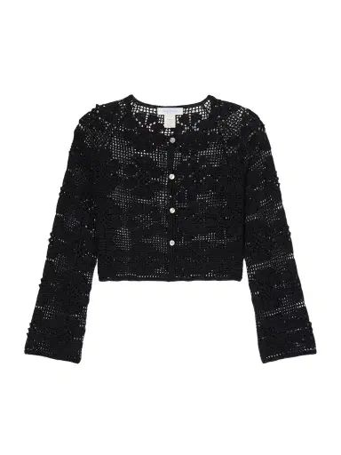 Calle Del Mar Daisy Chain Cropped Crocheted Cardigan | Thumbnail 1 Calle Del Mar Daisy Chain Cropped Crocheted Cardigan | Thumbnail 1