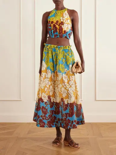 ALÉMAIS Splice Floral-print Cotton And Silk-blend Midi Skirt | Thumbnail 2 ALÉMAIS Splice Floral-print Cotton And Silk-blend Midi Skirt | Thumbnail 2