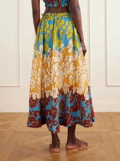 ALÉMAIS Splice Floral-print Cotton And Silk-blend Midi Skirt | Thumbnail 4 ALÉMAIS Splice Floral-print Cotton And Silk-blend Midi Skirt | Thumbnail 4