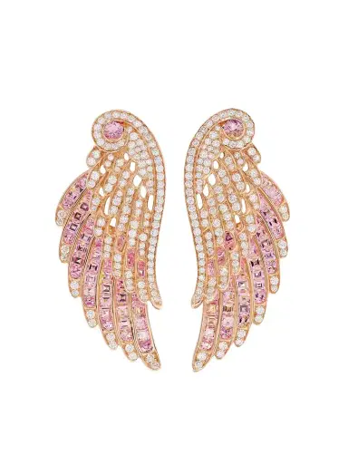Garrard Wings Embrace 18-karat Rose Gold, Sapphire And Diamond Earrings | Thumbnail 1 Garrard Wings Embrace 18-karat Rose Gold, Sapphire And Diamond Earrings | Thumbnail 1