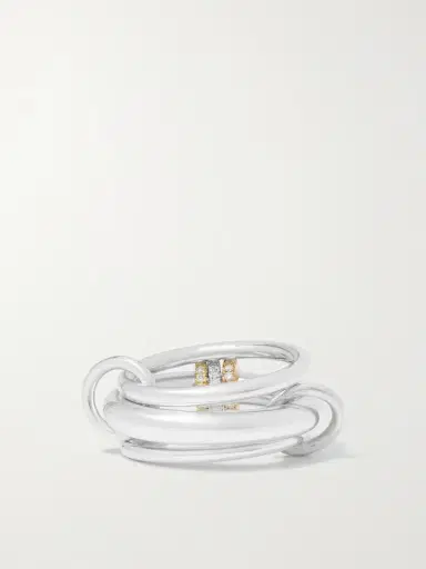 Spinelli Kilcollin Gemini Set Of Three 18-karat White, Yellow And Rose Gold Diamond Rings | Thumbnail 3 Spinelli Kilcollin Gemini Set Of Three 18-karat White, Yellow And Rose Gold Diamond Rings | Thumbnail 3