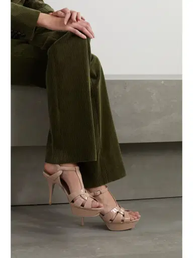 Saint Laurent Tribute Woven Patent-leather Platform Sandals | Thumbnail 2 Saint Laurent Tribute Woven Patent-leather Platform Sandals | Thumbnail 2
